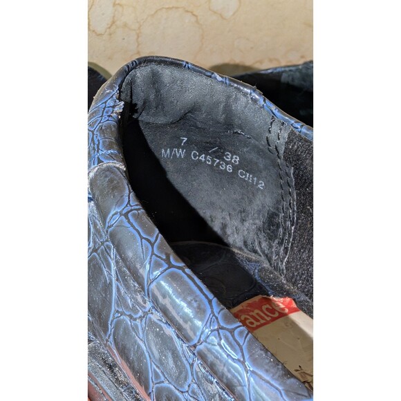 BOC Peggy Leather Wedge Clogs Women’s Size 7 Blue Black Shoes Slip On EXC COND - Picture 7 of 9